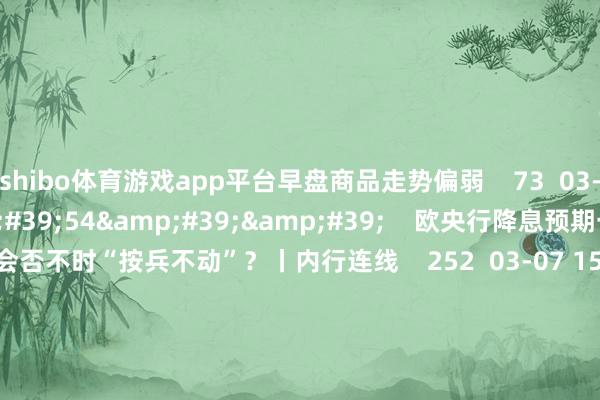 shibo体育游戏app平台早盘商品走势偏弱    73  03-25 14:06     03&#39;54&#39;&#39;    欧央行降息预期一推再推 今晚会否不时“按兵不动”？丨内行连线    252  03-07 15:59     04&#39;45&#39;&#39;    乐言交易：一向直营的海底捞灵通加盟了 背后原因几何    64  03-07 13:00     01&#