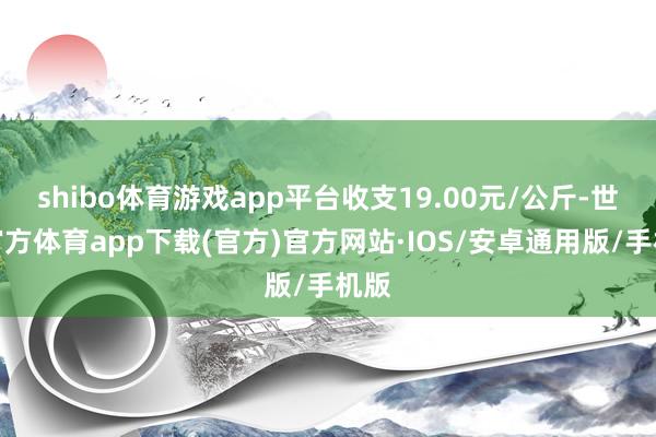 shibo体育游戏app平台收支19.00元/公斤-世博官方体育app下载(官方)官方网站·IOS/安卓通用版/手机版