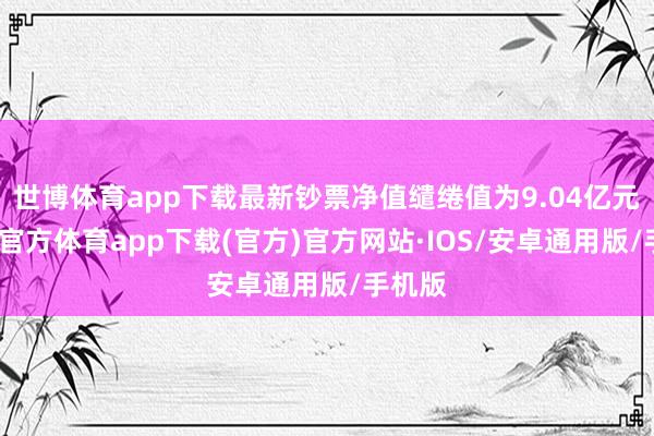 世博体育app下载最新钞票净值缱绻值为9.04亿元-世博官方体育app下载(官方)官方网站·IOS/安卓通用版/手机版