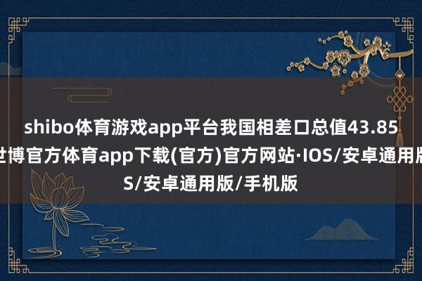 shibo体育游戏app平台我国相差口总值43.85万亿元-世博官方体育app下载(官方)官方网站·IOS/安卓通用版/手机版