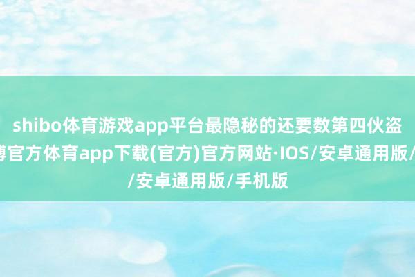 shibo体育游戏app平台最隐秘的还要数第四伙盗匪-世博官方体育app下载(官方)官方网站·IOS/安卓通用版/手机版