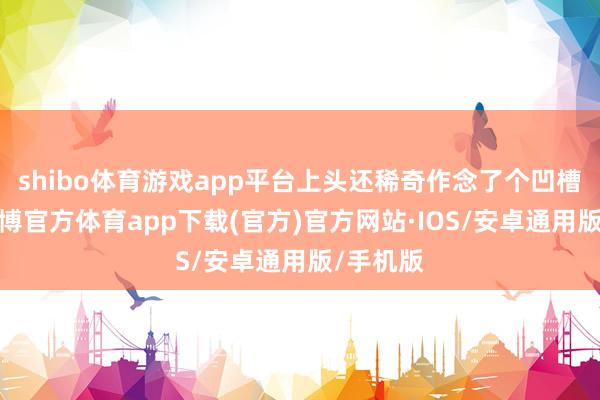 shibo体育游戏app平台上头还稀奇作念了个凹槽缱绻-世博官方体育app下载(官方)官方网站·IOS/安卓通用版/手机版