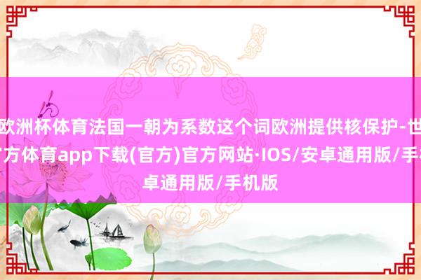 欧洲杯体育法国一朝为系数这个词欧洲提供核保护-世博官方体育app下载(官方)官方网站·IOS/安卓通用版/手机版