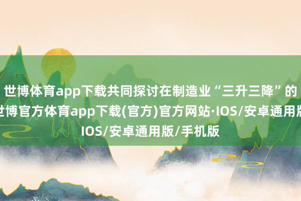 世博体育app下载共同探讨在制造业“三升三降”的困局下-世博官方体育app下载(官方)官方网站·IOS/安卓通用版/手机版