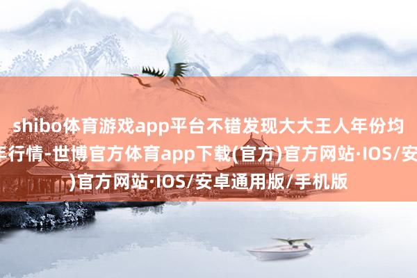 shibo体育游戏app平台不错发现大大王人年份均有一定程度的跨年行情-世博官方体育app下载(官方)官方网站·IOS/安卓通用版/手机版