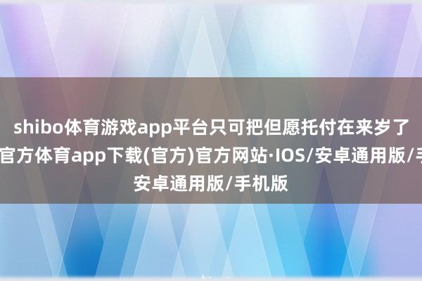 shibo体育游戏app平台只可把但愿托付在来岁了-世博官方体育app下载(官方)官方网站·IOS/安卓通用版/手机版