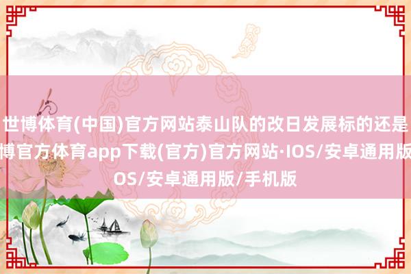 世博体育(中国)官方网站泰山队的改日发展标的还是明确-世博官方体育app下载(官方)官方网站·IOS/安卓通用版/手机版