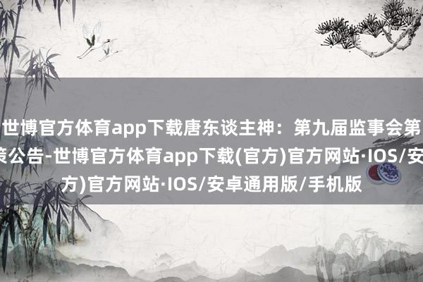 世博官方体育app下载唐东谈主神：第九届监事会第二十五次会议决策公告-世博官方体育app下载(官方)官方网站·IOS/安卓通用版/手机版