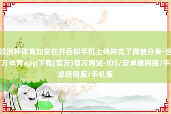欧洲杯体育如安在并吞部手机上纯粹完了微信分身-世博官方体育app下载(官方)官方网站·IOS/安卓通用版/手机版
