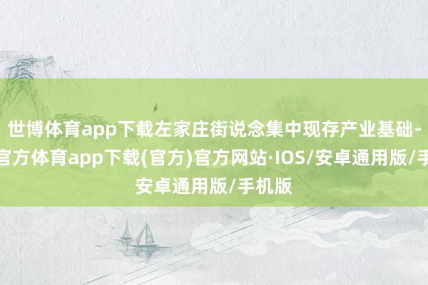 世博体育app下载左家庄街说念集中现存产业基础-世博官方体育app下载(官方)官方网站·IOS/安卓通用版/手机版