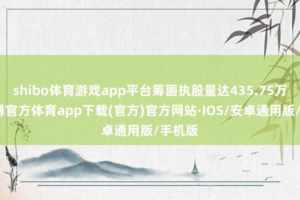 shibo体育游戏app平台筹画执股量达435.75万股-世博官方体育app下载(官方)官方网站·IOS/安卓通用版/手机版