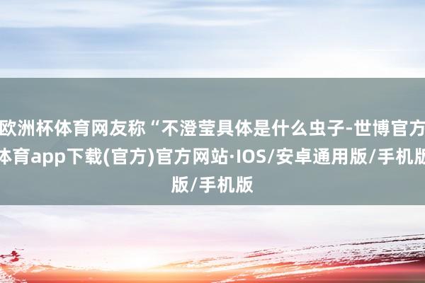 欧洲杯体育网友称“不澄莹具体是什么虫子-世博官方体育app下载(官方)官方网站·IOS/安卓通用版/手机版