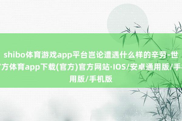 shibo体育游戏app平台岂论遭遇什么样的辛劳-世博官方体育app下载(官方)官方网站·IOS/安卓通用版/手机版