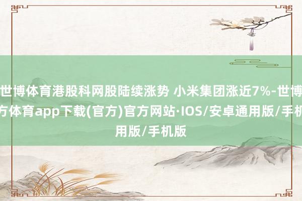 世博体育港股科网股陆续涨势 小米集团涨近7%-世博官方体育app下载(官方)官方网站·IOS/安卓通用版/手机版