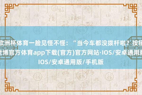 欧洲杯体育一脸见怪不怪：“当今车都没拨杆啦？按钮搁哪儿-世博官方体育app下载(官方)官方网站·IOS/安卓通用版/手机版