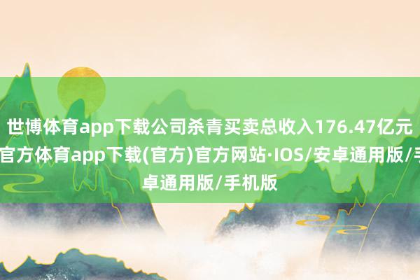 世博体育app下载公司杀青买卖总收入176.47亿元-世博官方体育app下载(官方)官方网站·IOS/安卓通用版/手机版