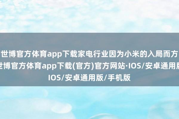 世博官方体育app下载家电行业因为小米的入局而方滋未艾-世博官方体育app下载(官方)官方网站·IOS/安卓通用版/手机版