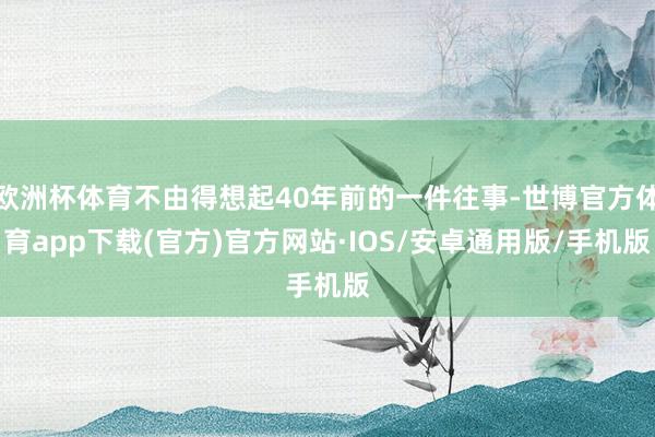 欧洲杯体育不由得想起40年前的一件往事-世博官方体育app下载(官方)官方网站·IOS/安卓通用版/手机版
