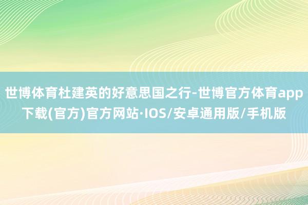世博体育杜建英的好意思国之行-世博官方体育app下载(官方)官方网站·IOS/安卓通用版/手机版
