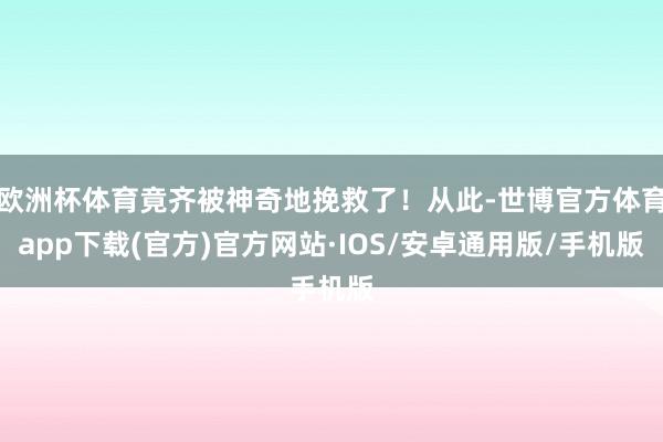 欧洲杯体育竟齐被神奇地挽救了！从此-世博官方体育app下载(官方)官方网站·IOS/安卓通用版/手机版