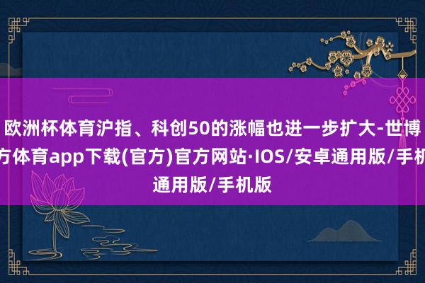欧洲杯体育沪指、科创50的涨幅也进一步扩大-世博官方体育app下载(官方)官方网站·IOS/安卓通用版/手机版
