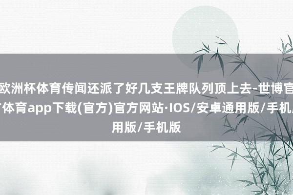 欧洲杯体育传闻还派了好几支王牌队列顶上去-世博官方体育app下载(官方)官方网站·IOS/安卓通用版/手机版