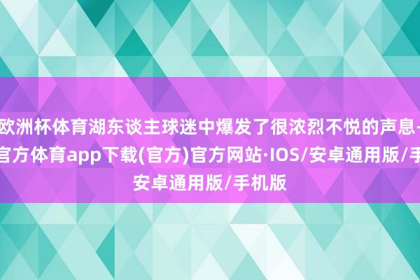 欧洲杯体育湖东谈主球迷中爆发了很浓烈不悦的声息-世博官方体育app下载(官方)官方网站·IOS/安卓通用版/手机版