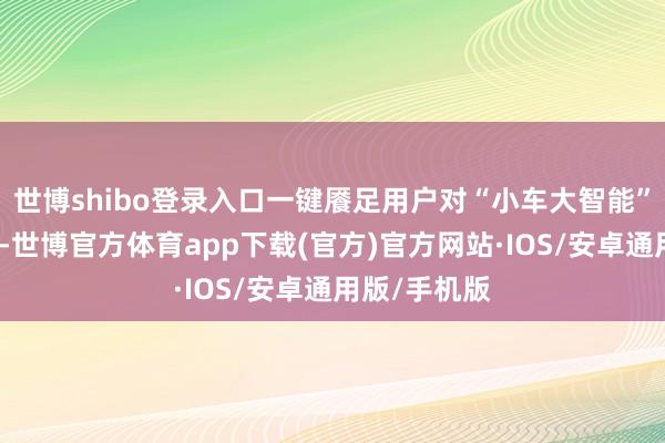 世博shibo登录入口一键餍足用户对“小车大智能”的更高期待-世博官方体育app下载(官方)官方网站·IOS/安卓通用版/手机版