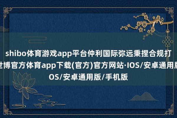 shibo体育游戏app平台仲利国际弥远秉捏合规打算理念-世博官方体育app下载(官方)官方网站·IOS/安卓通用版/手机版