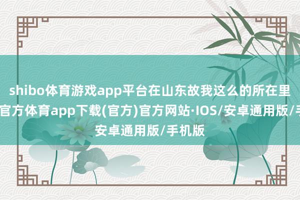 shibo体育游戏app平台在山东故我这么的所在里-世博官方体育app下载(官方)官方网站·IOS/安卓通用版/手机版