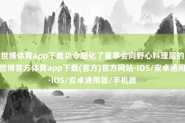 世博体育app下载功令细化了董事会向野心料理层的授权体系-世博官方体育app下载(官方)官方网站·IOS/安卓通用版/手机版