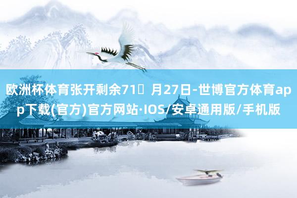 欧洲杯体育张开剩余71月27日-世博官方体育app下载(官方)官方网站·IOS/安卓通用版/手机版