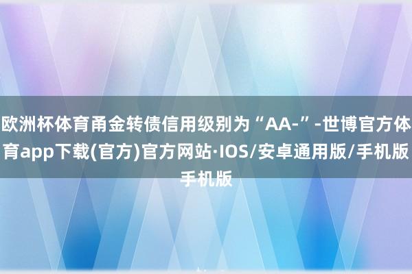 欧洲杯体育甬金转债信用级别为“AA-”-世博官方体育app下载(官方)官方网站·IOS/安卓通用版/手机版