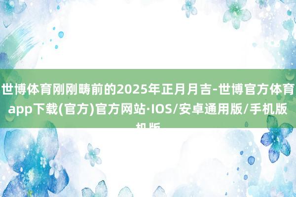 世博体育刚刚畴前的2025年正月月吉-世博官方体育app下载(官方)官方网站·IOS/安卓通用版/手机版