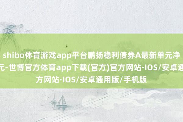 shibo体育游戏app平台鹏扬稳利债券A最新单元净值为1.1741元-世博官方体育app下载(官方)官方网站·IOS/安卓通用版/手机版